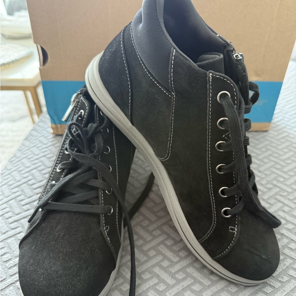 Cloudsteppers by Clarks Black Suede Athletic High-Top Sneakers